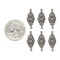 Pewter Plated Flower Two Ring Connectors - Set of Six *P-2C06